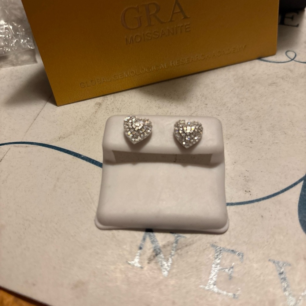 Emerald Moissanite Heart Earrings